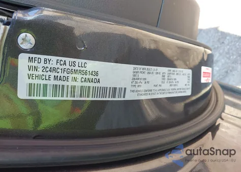 2021 Chrysler Pacifica Touring из США, поврежденный, VIN 2C4RC1FG6MR561436